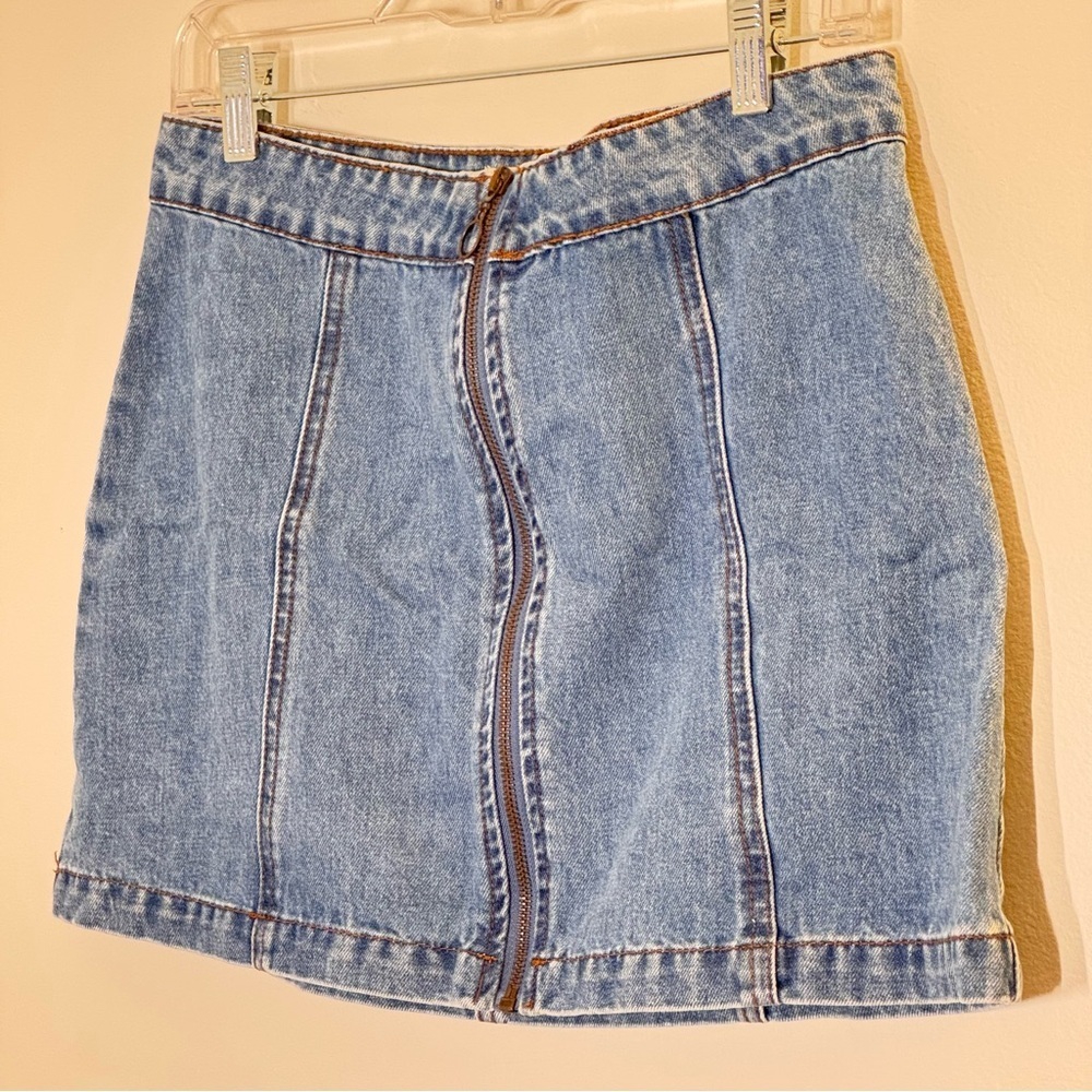 Altar'd State Blue Denim Mini Skirt Size S - Picture 6 of 13